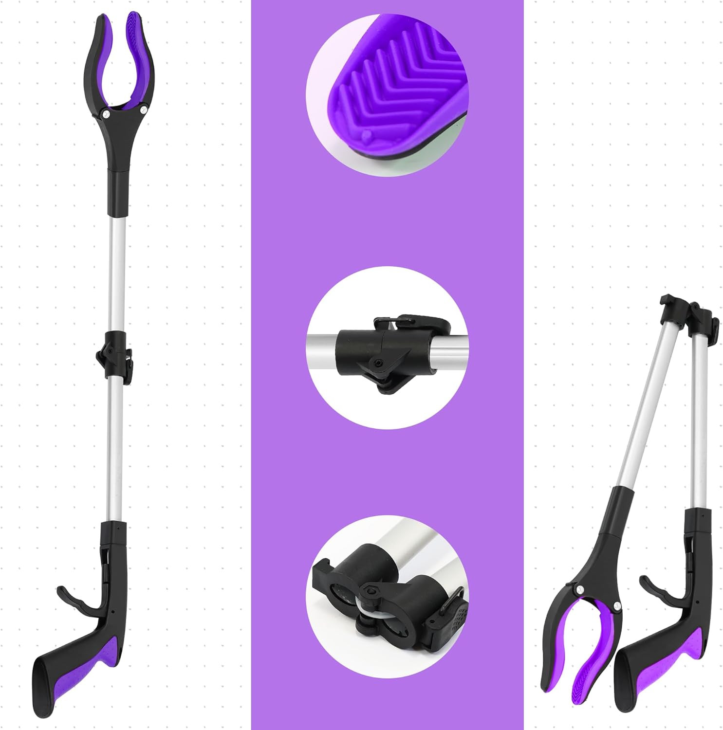 2 Pack 32 Inch Grabrunner Heavy Duty(Up to 10 Lbs) Reacher Grabber Tool with Str