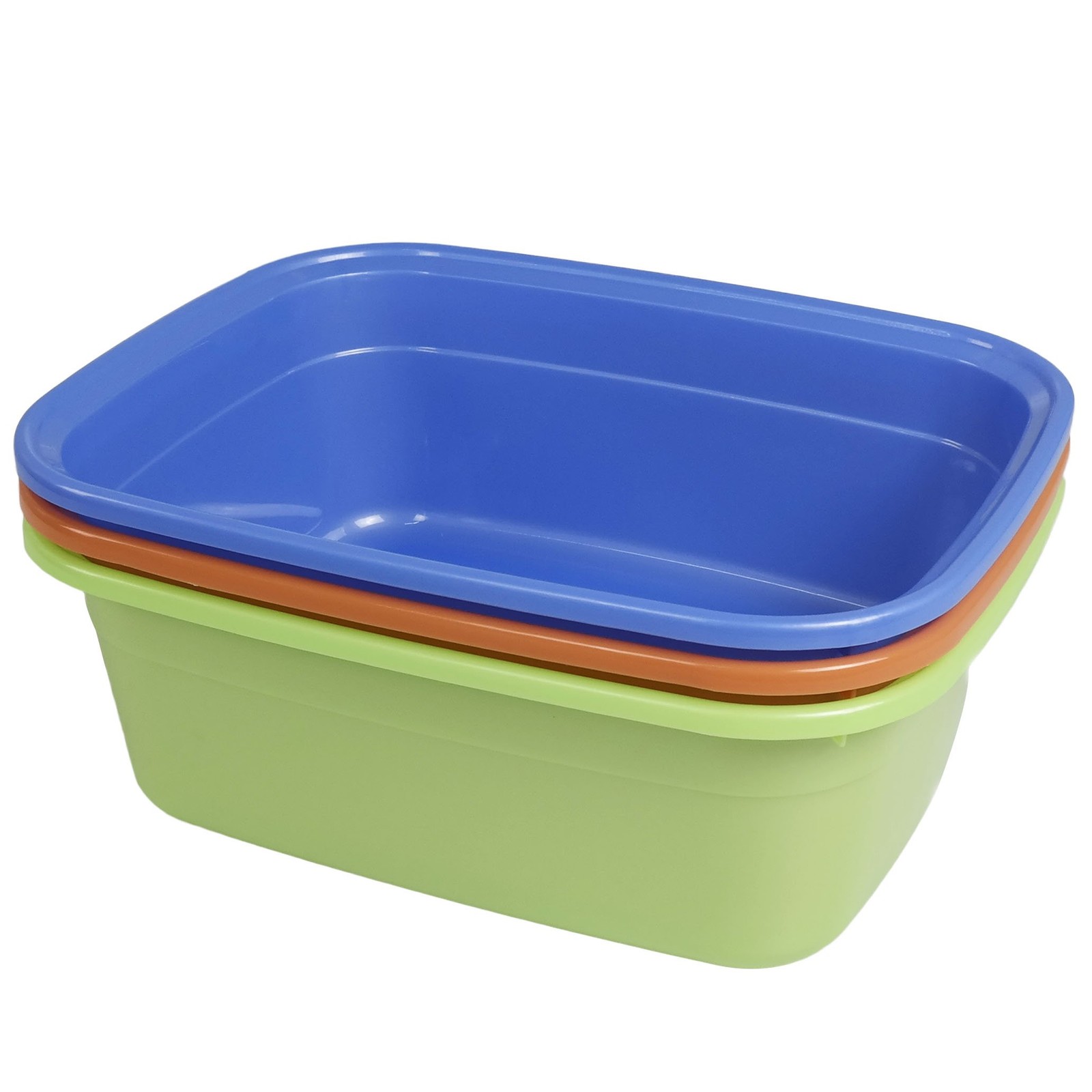 Nicesh 14 Quart Plastic Non-Slip 15″L x 11.8″W x 5.5″H, orange, blue, green
