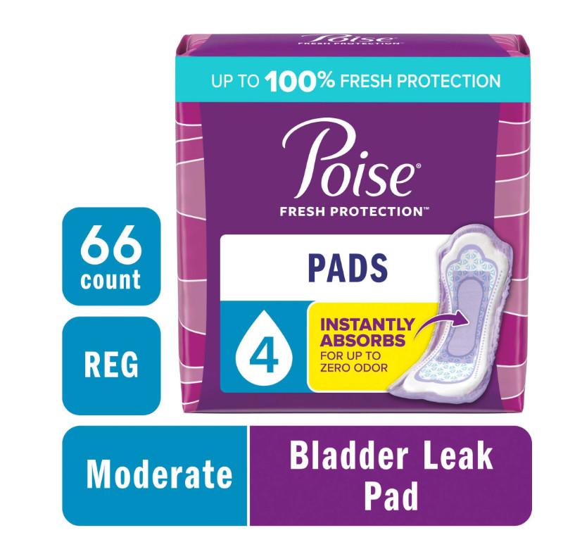 Incontinence Pads, Moderate Absorbency, Regular Size, 66 Count ✅
