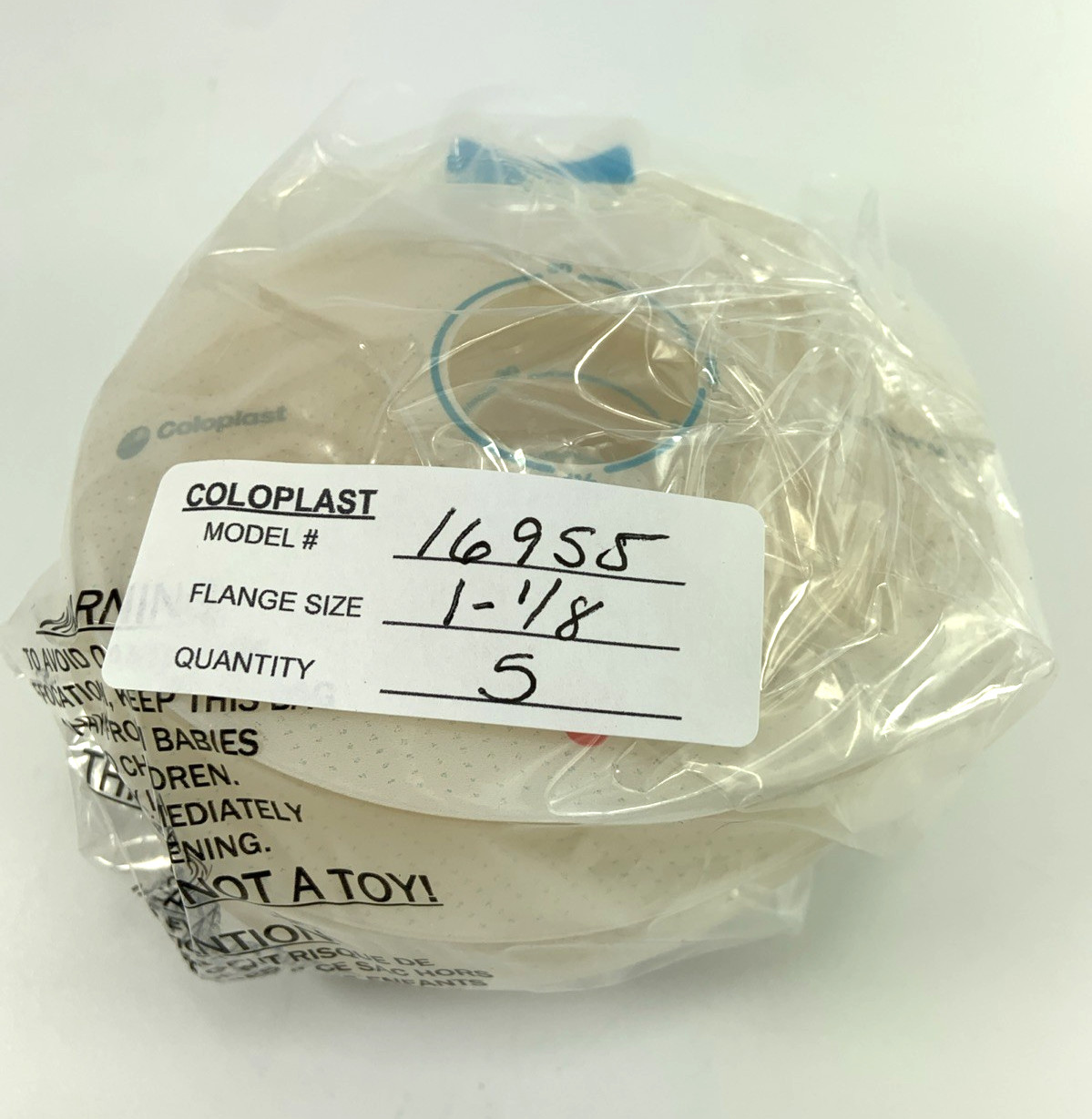 5 Coloplast 16955 Precut Ostomy Barriers 1 1/8″ 50 mm Flange *NIB