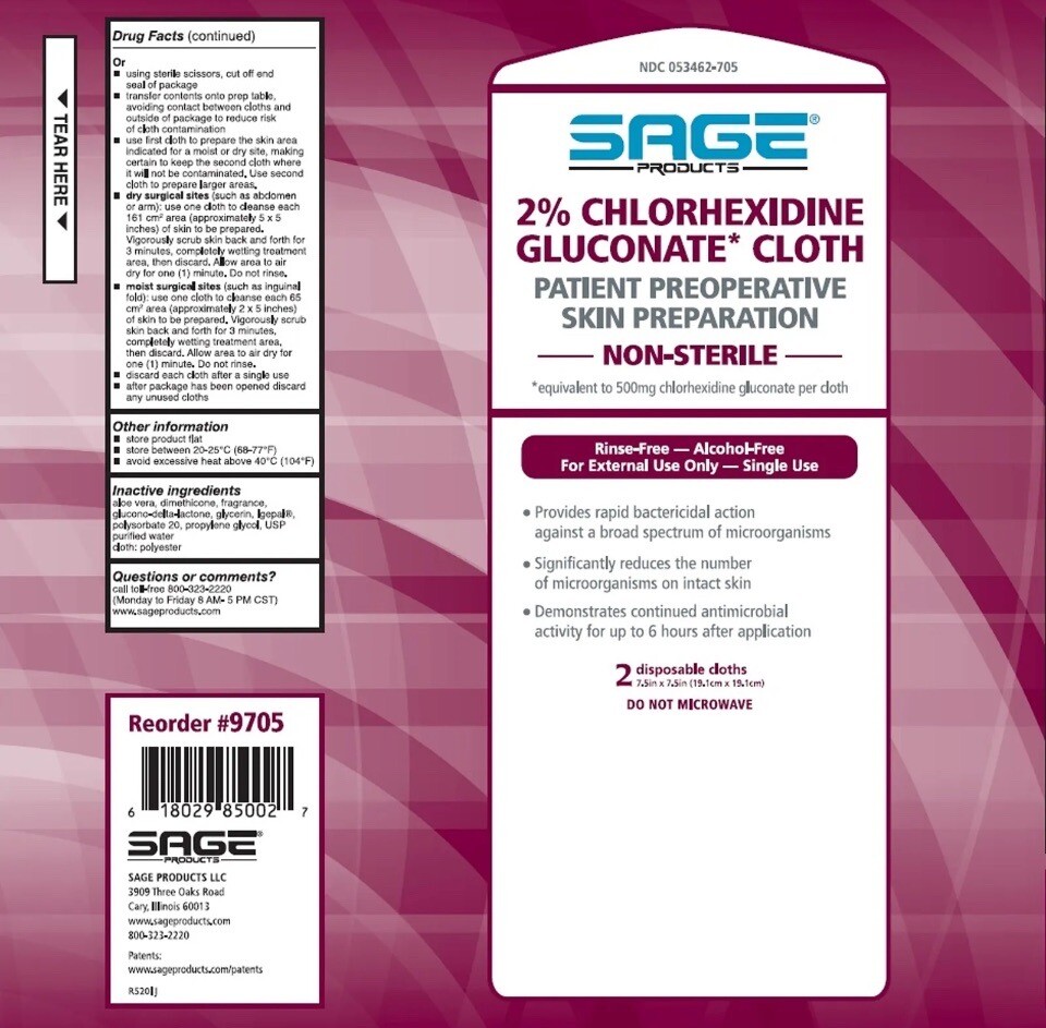 Sage Skin Prep Wipe 2 per Pack NonSterile Soft Pack 2 Packs 9705 Free Ship