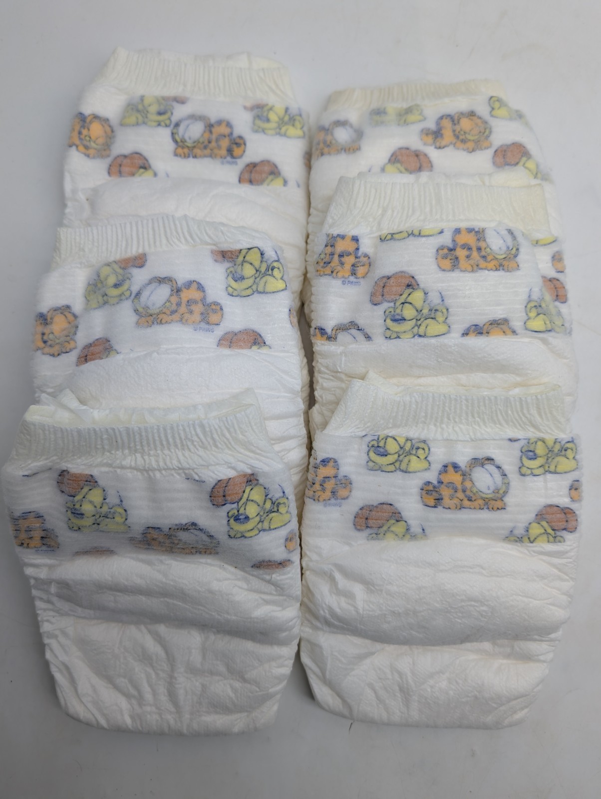 Lot Of 6 Rare Vintage 1990’s Garfield Disposable Baby Diapers Newborn