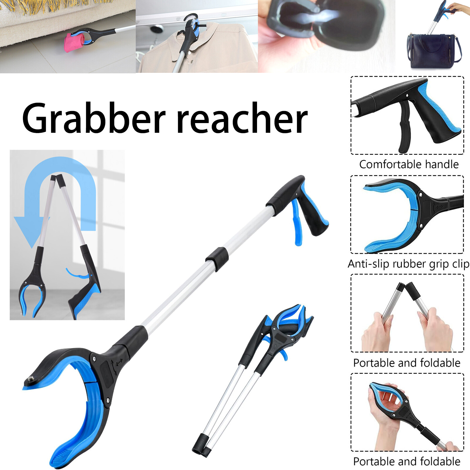 2 Pcs 32 Inch Heavy Duty Grab Industrial Pickup Stick Hand Reach Trash Reach