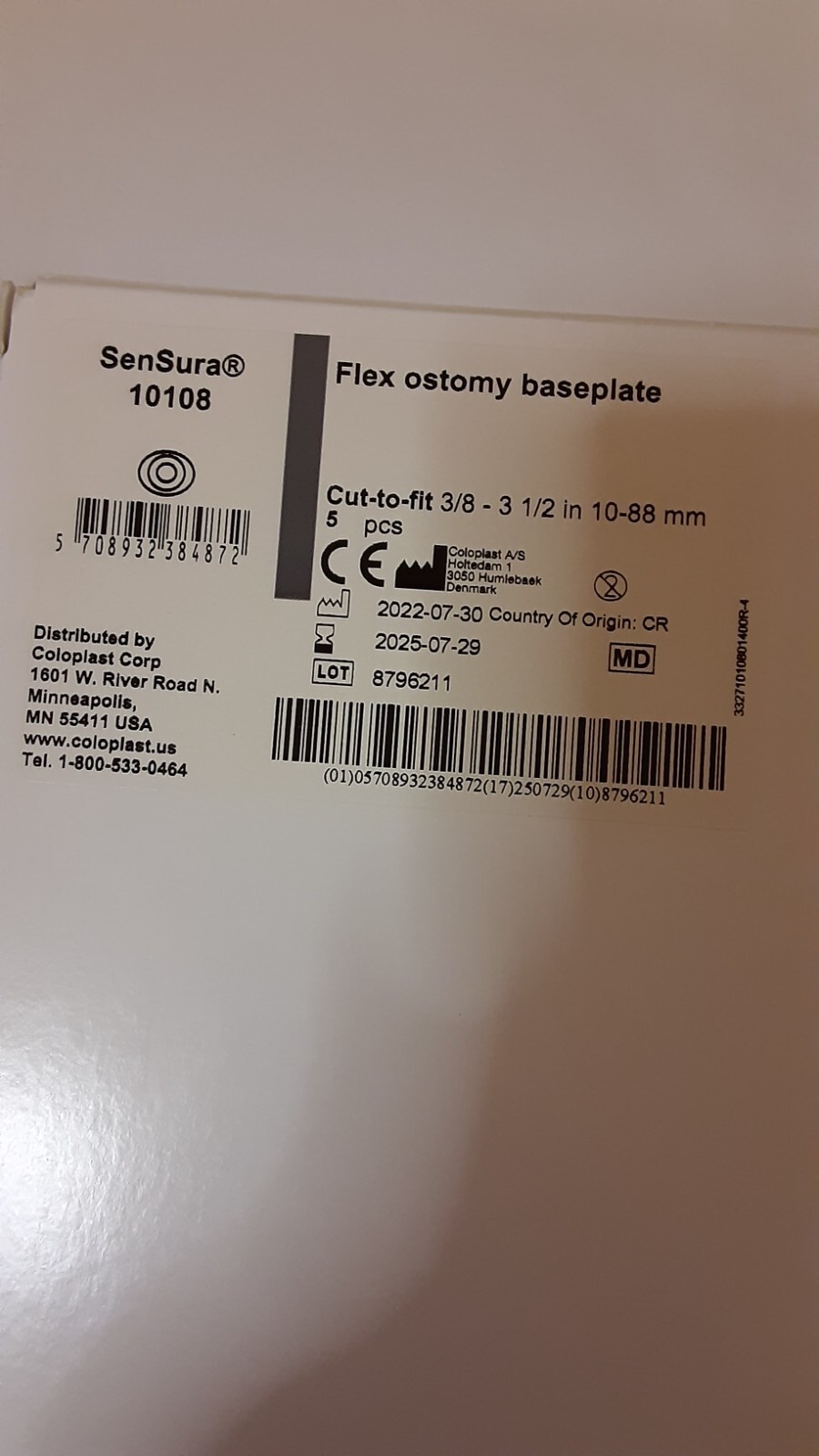 sensura flex ostomy baseplate 5pcs cut fit. New expire 07/29/25. Check photos