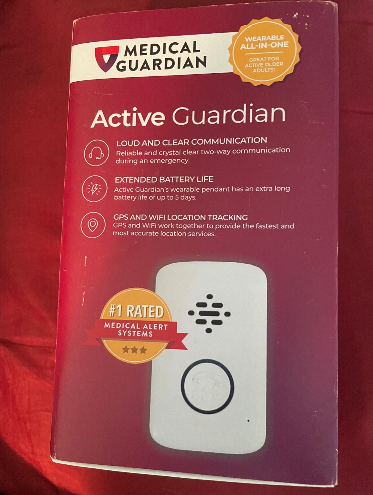 Medical Guardian ACTIVE Wearable Mobile Medical Alert System – White NEW