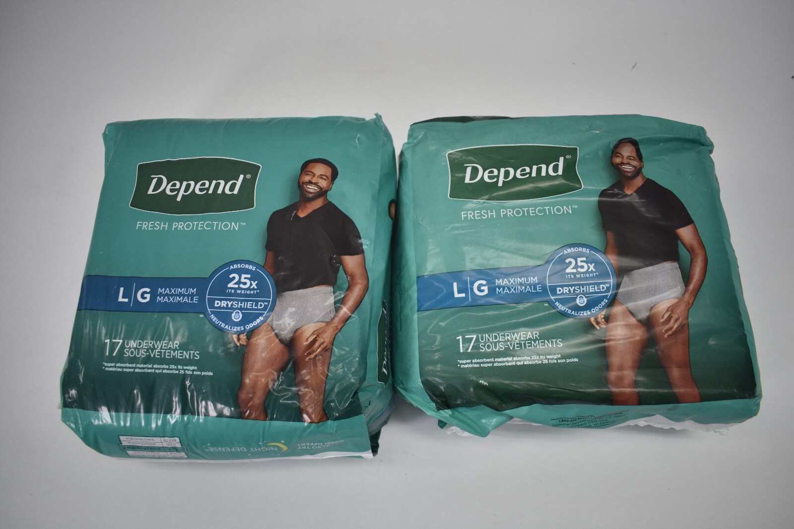 Lot of 34 Depend Large Size Underwear Fit Flex Incontinence Underwear Fit Flex