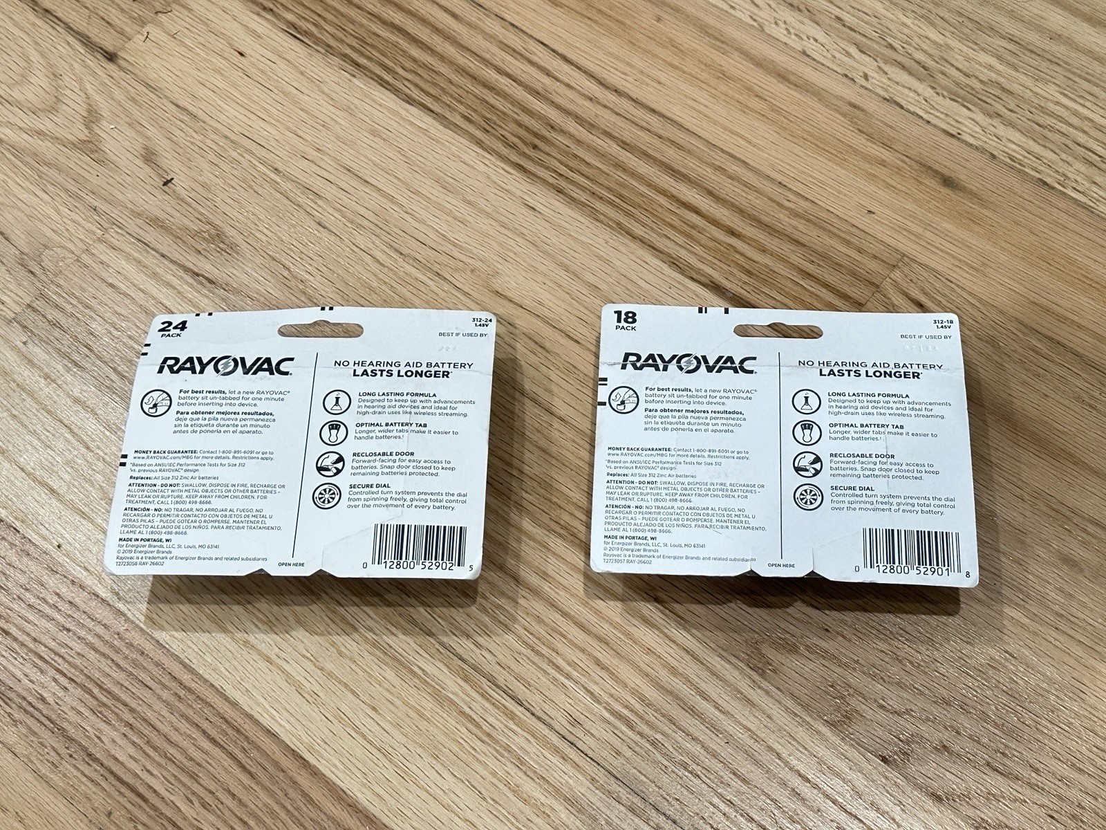 Rayovac 312 Hearing Aid (2) Packs 42 Total Batteries EXP 2024