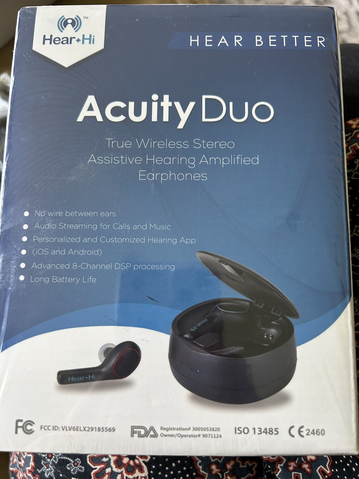 Hear+Hi Acuity Duo TWS-1B Assistive Hearing Amplified Earphones