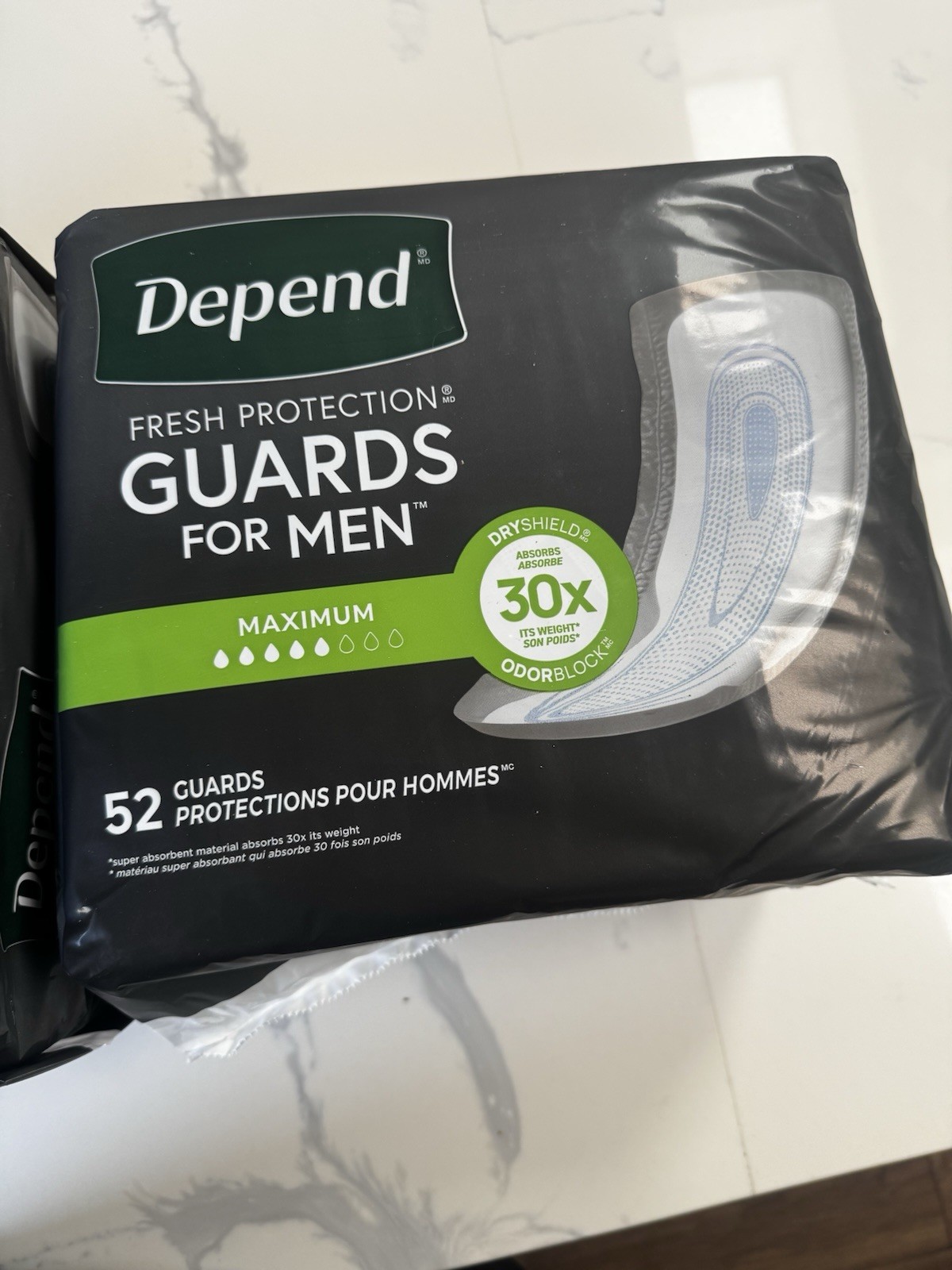 Depends Fresh Protection Guards For Men 52 Count Incontinence Protection