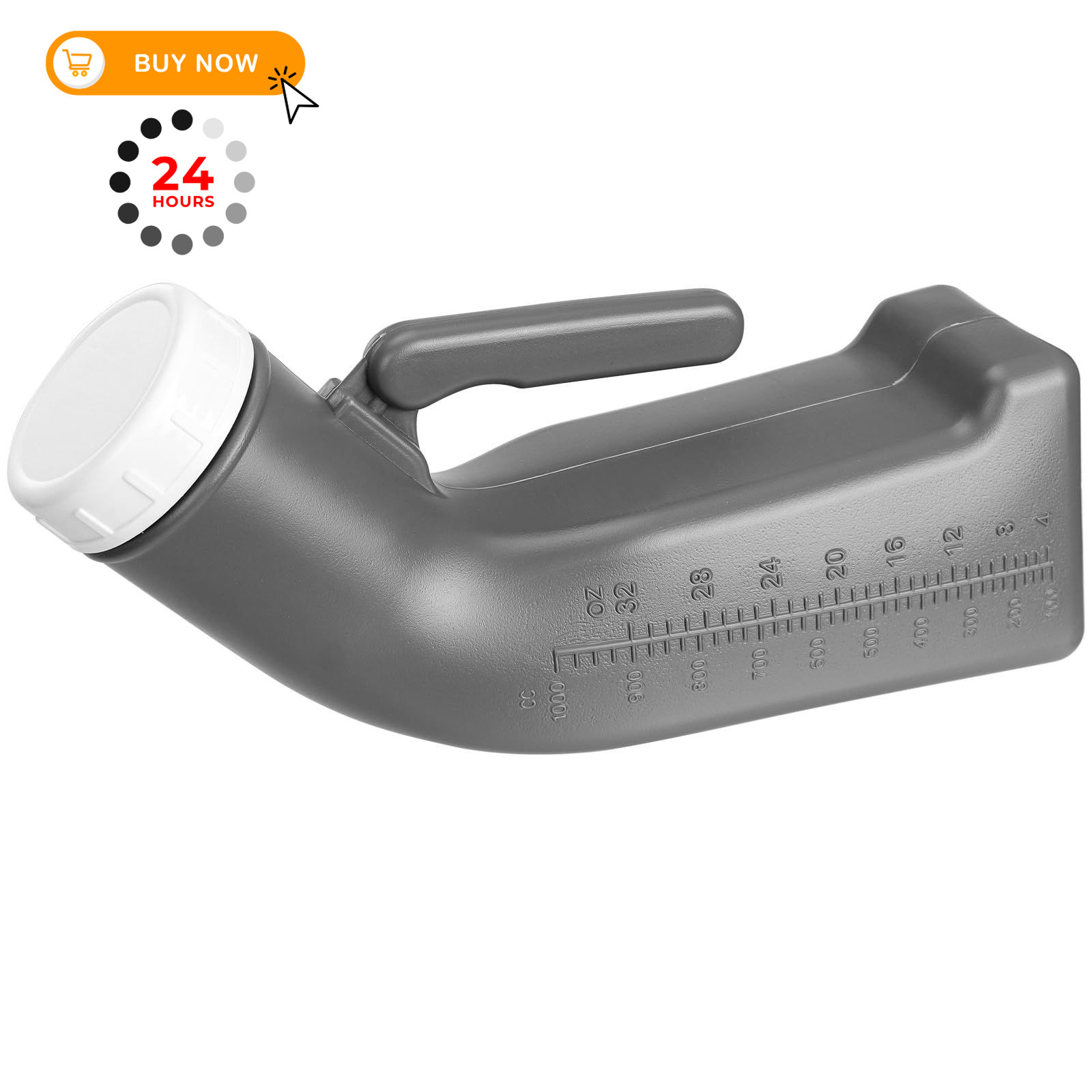 Urinal Bottle Plastic Pee Bottles for Men Portable Urine 23X13.5 X8CM, Grey