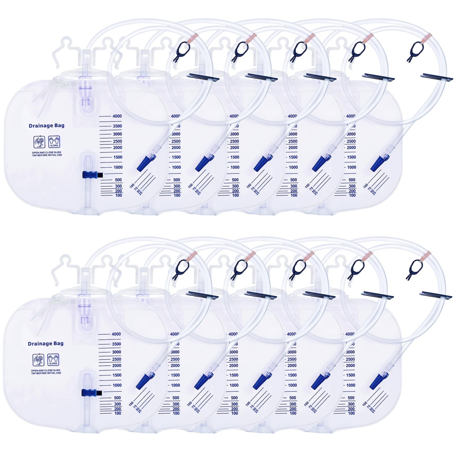 4000ml Urinary Drainage Bag, 10 Pack Catheter Bags for Women and Men, Profess…