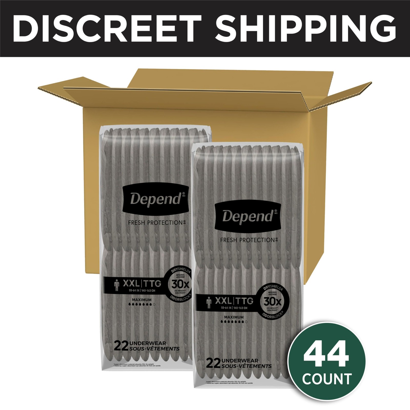 Fresh Protection Adult Diapers, Incontinence Underwear for Men, Disposable, Maxi