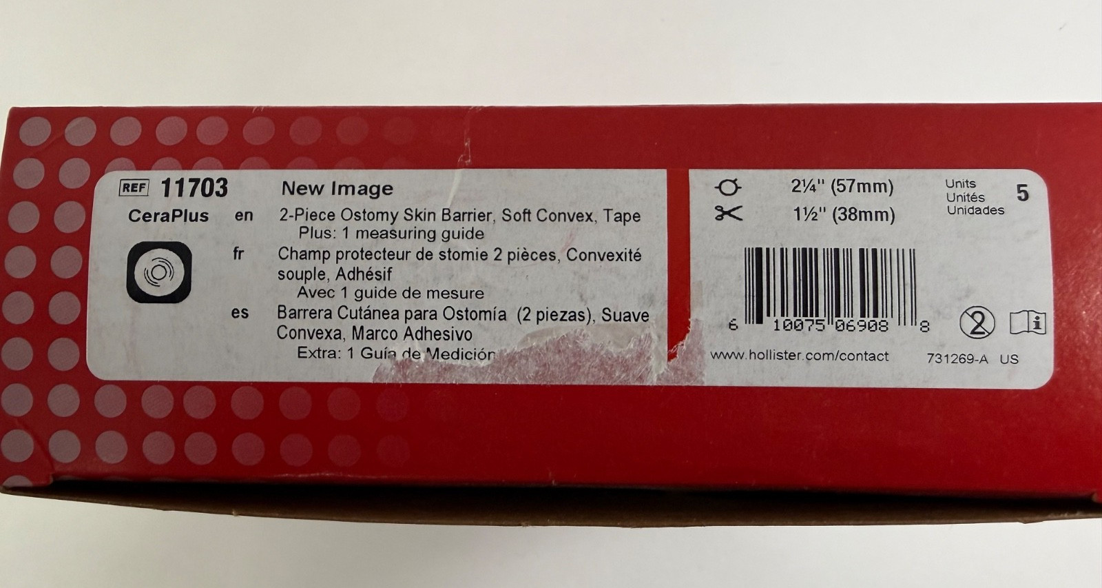 CeraPlus 2-piece Skin Barrier Ref 11703, 5 Count Ostomy Supplies