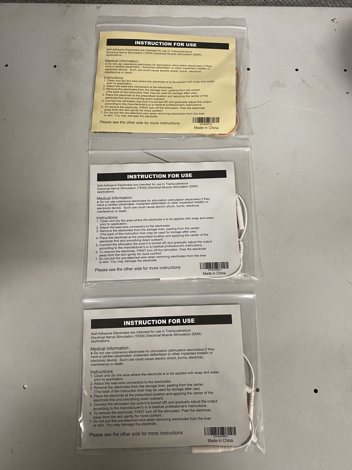 SELF-ADHERING ELECTRODES 2”x2” REUSABLE FOR TENS UNIT 70 packs total of 280 Pads