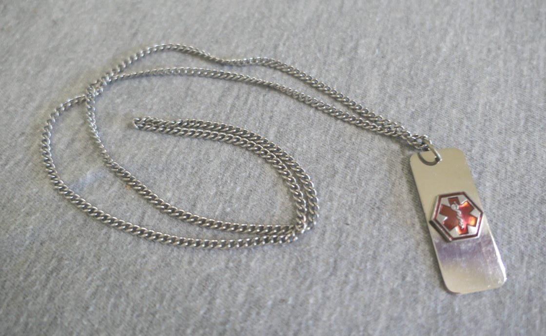 Stainless Steel Medical Alert “Heart Patient” Necklace Pendant Charm w 12″ Chain