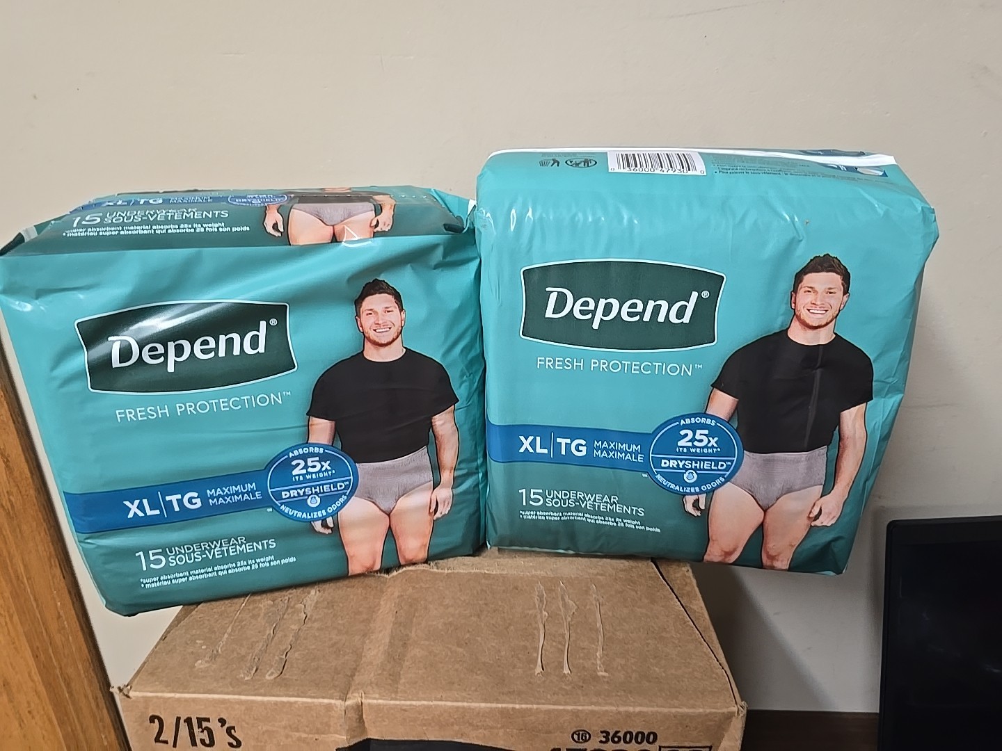 New Depend Fresh Protection XL Men’s Incontinence Underwear – 30ct (2×15)