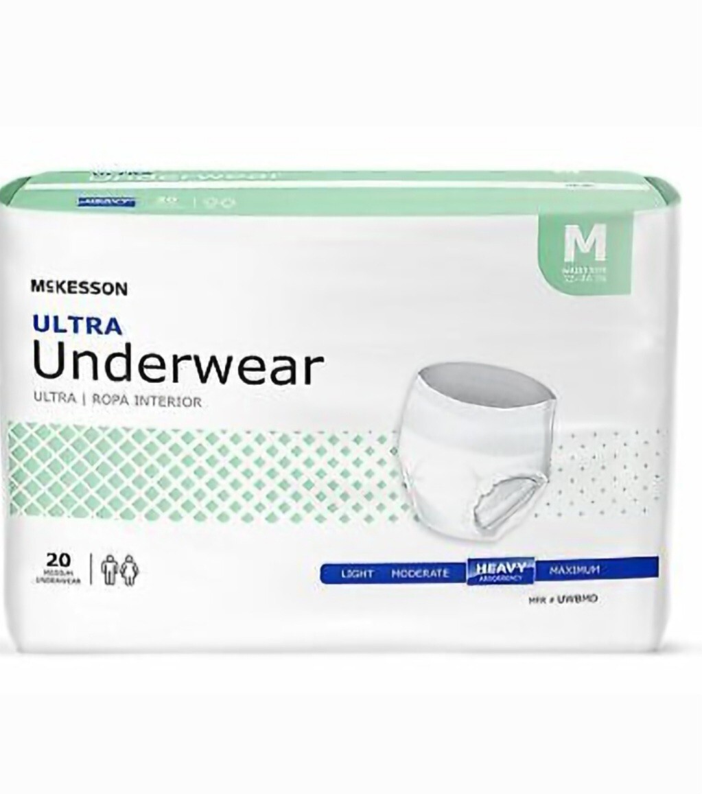 McKesson Adult Disposable Pull On Up Underwear Diapers M Heavy Absorbency 20 Ct