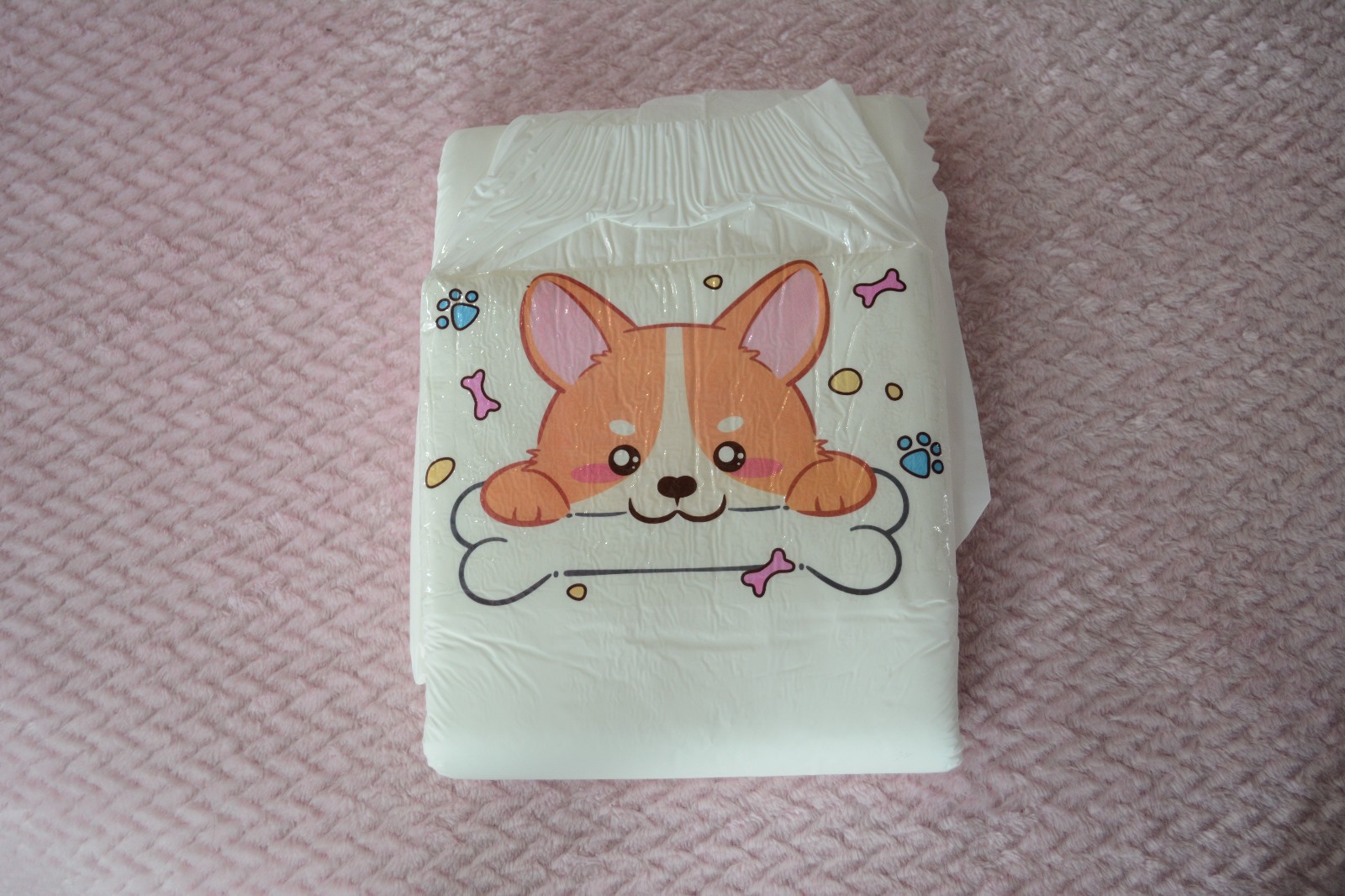 CutiePlusU Lovely Corgi (Rare CN Import), ABDL Adult Diaper Sample, Medium