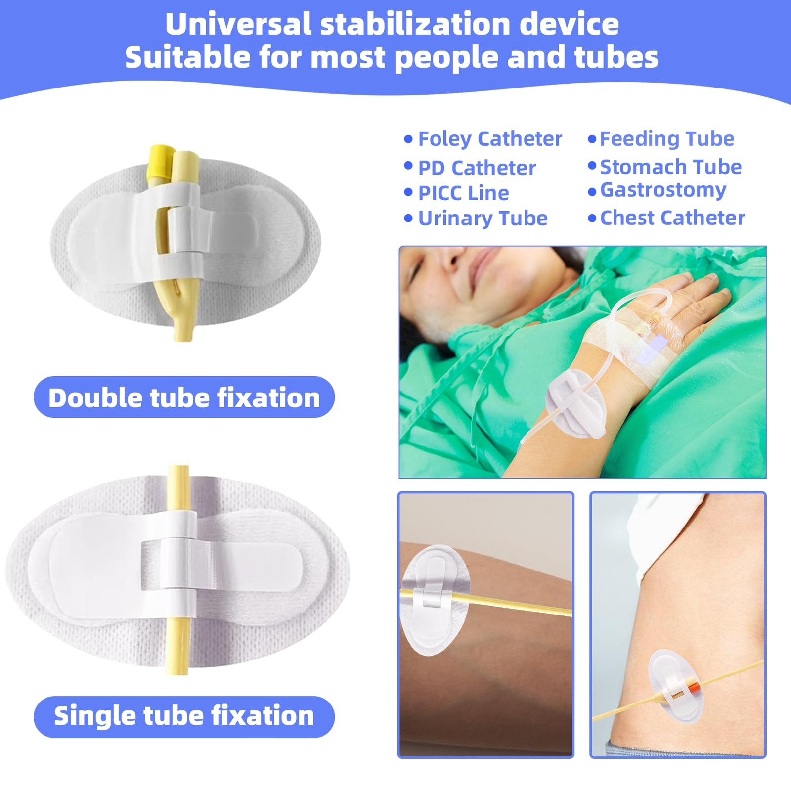 20Pcs Foley Catheter Stabilization Device, Catheter Tube Holder, Adhesive Cat…