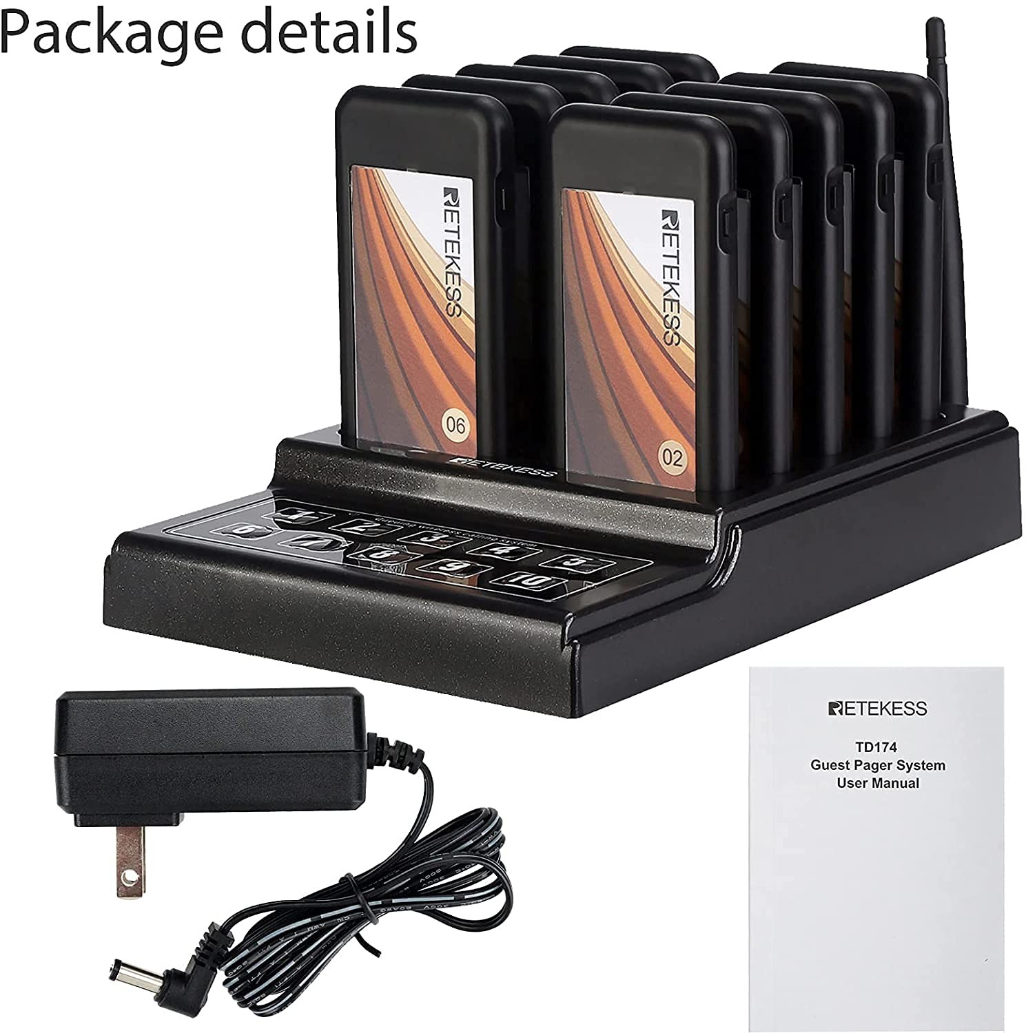 Retekess TD174 Restaurant Buzzer System, Restaurant Waiting Pager, Set with