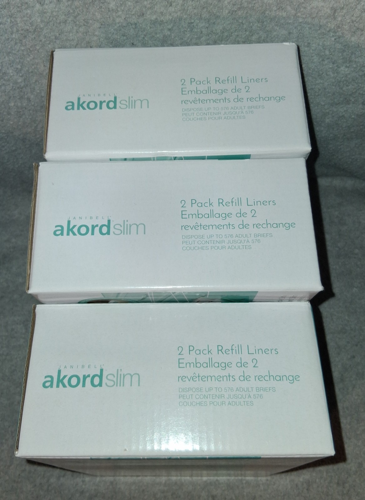 3- Janibell Akord Slim 2 Pk Refill Liners 280 Per Pack For Adult Diaper Disposal