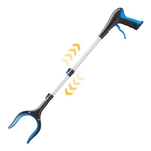 Telescopic Grabber Reacher Tool, 5-Level Adjustable Length (23” to 41”) Blue