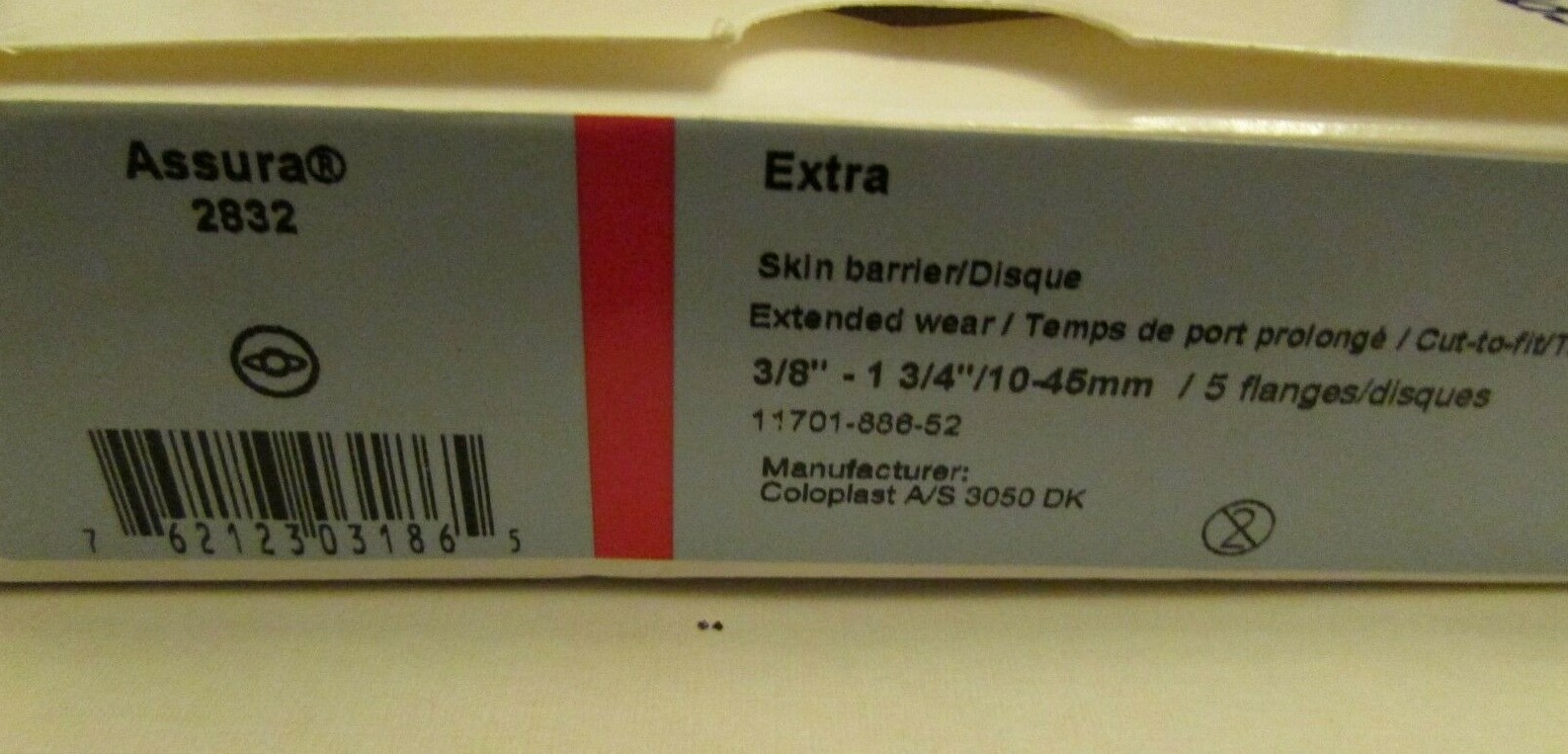 COLOPLAST 1 BX/5 EA 2832 Assura 2-Piece Cut-to-Fit Non-Convex Wear Skin Barrier