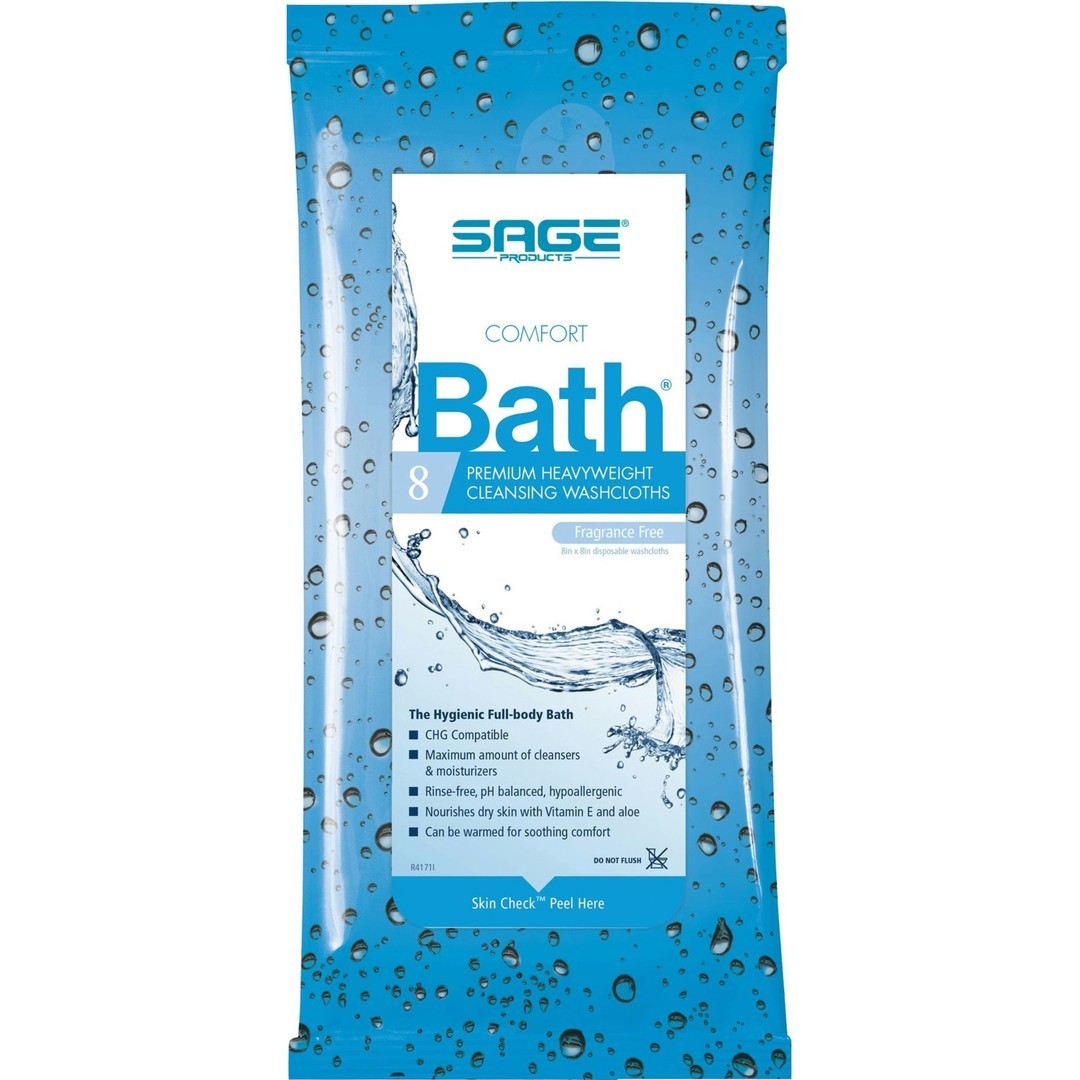 Sage Essential Bath Cleansing Washcloths – 3 Packages, 24 Cloths Total