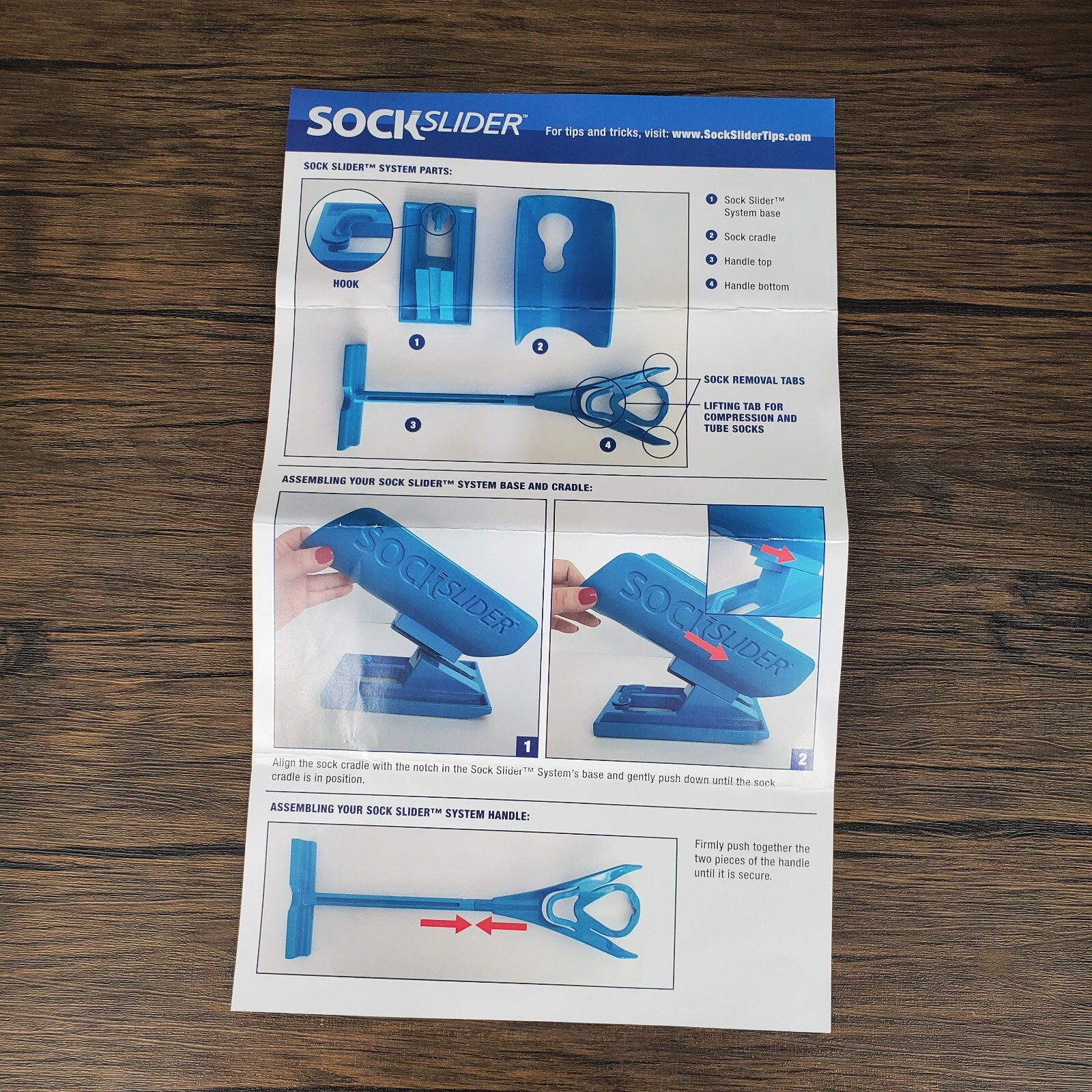 Sock Slider As Seen On TV Easy On & Off Helper Sock Aid / Shoe Horn Made in USA