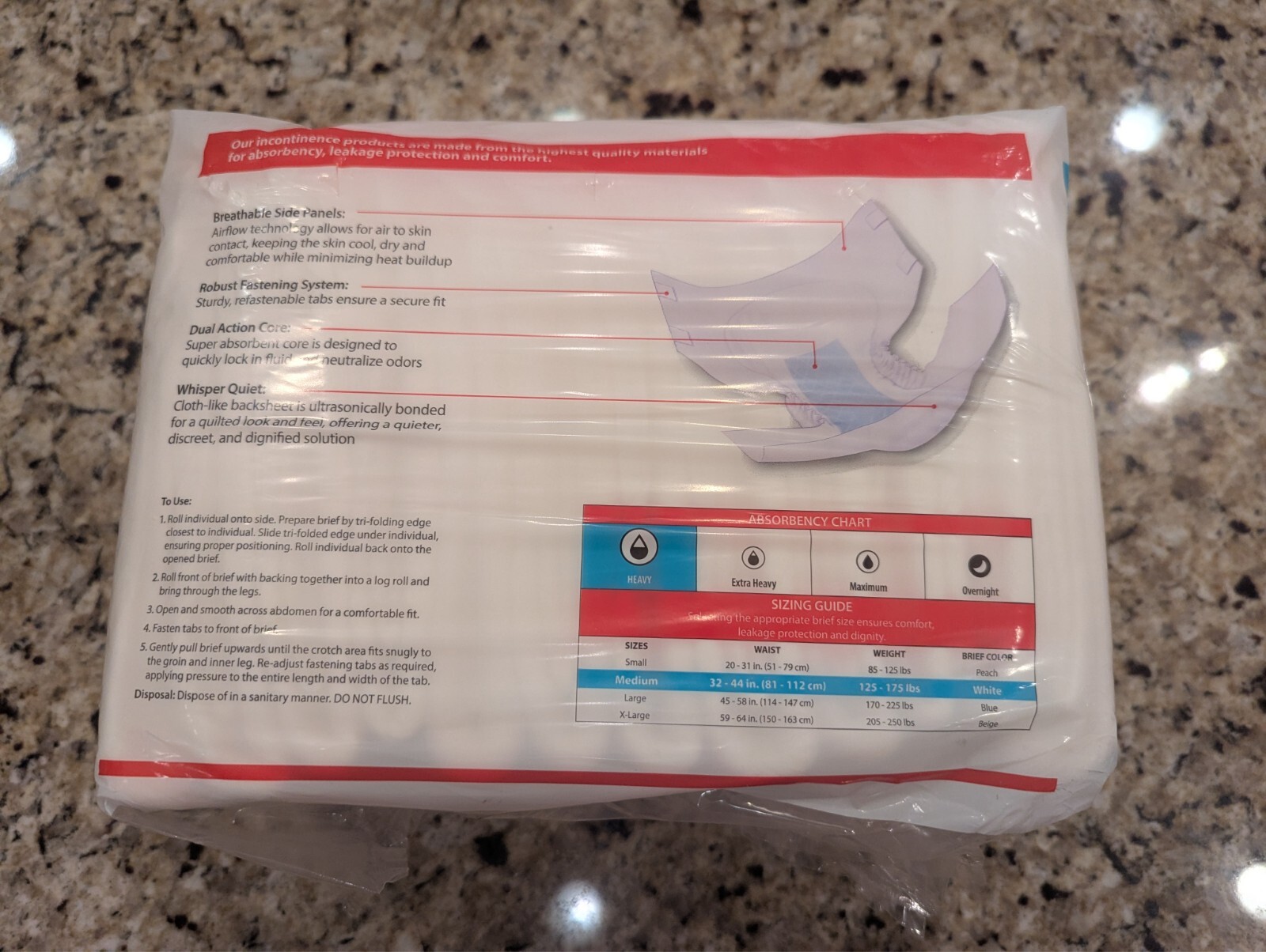 Cardinal Health Quilted Adult Briefs Wings Heavy Absorbency 12 ct M (32-44 in)