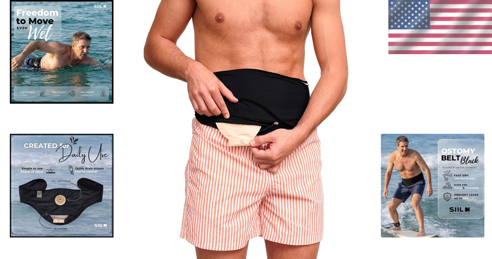 Unisex Ostomy Belt for Sports & Swimming | FSA Approved, Medium Size
