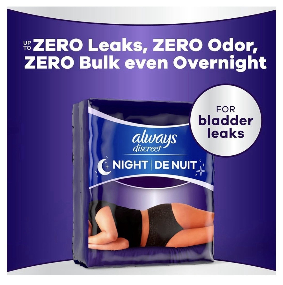 28 Count Always Discreet Night Womens Incontinence Underwear Panty Small Medium