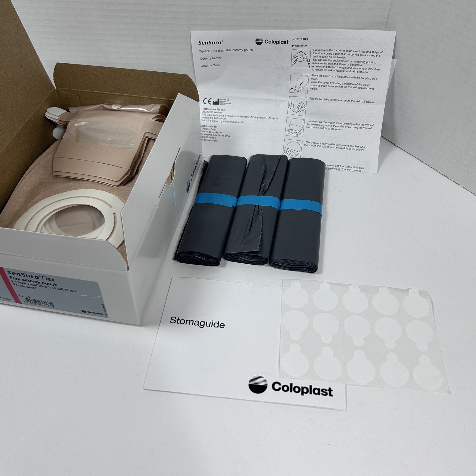 Coloplast 11512 SenSura Flex Ostomy Pouch 2 Piece System Wide Outlet Transparent
