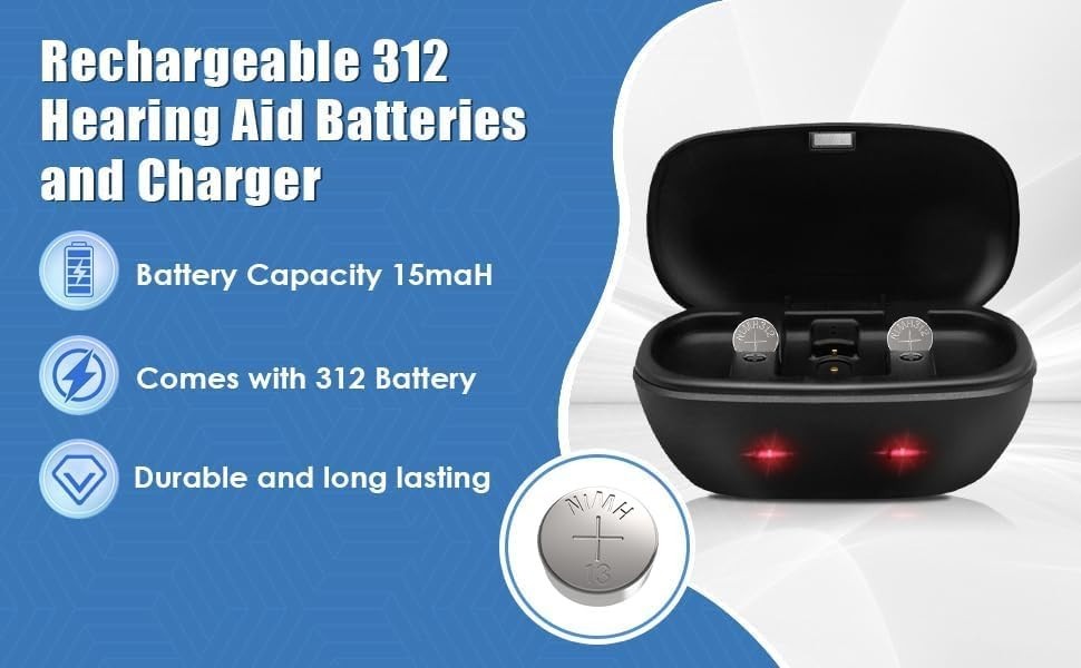Rechargeable 312 Hearing Aid Battery Pack/-