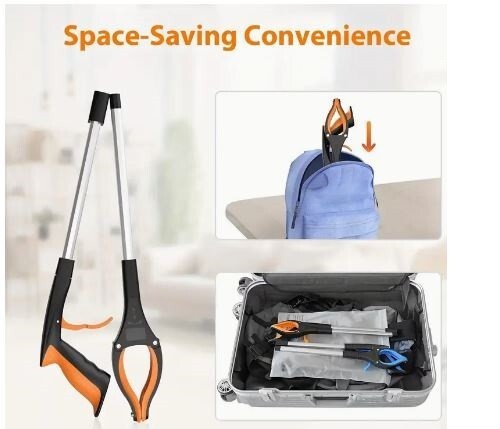 Grabber Reacher Foldable Pick Up Tool w/ New Magnetic Tip + FREE SHOEHORN HELPER