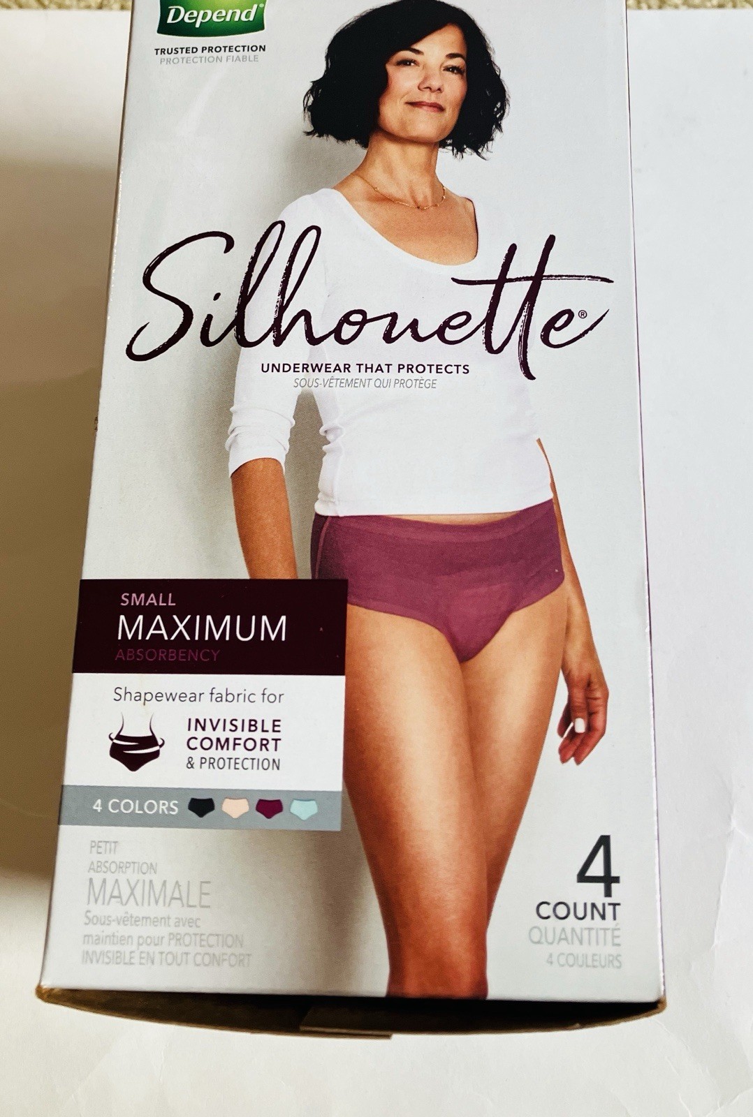 Depend Silhouette Incontinence Underwear for Women, Size Small 4 Pack