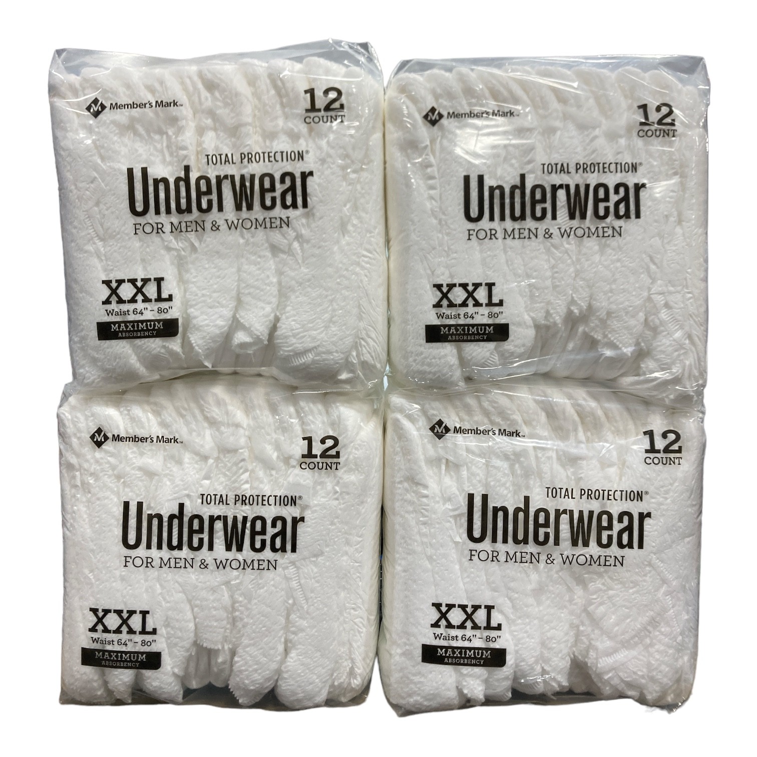 Member’s Mark Total Protection Unisex Underwear, XXL, 48ct