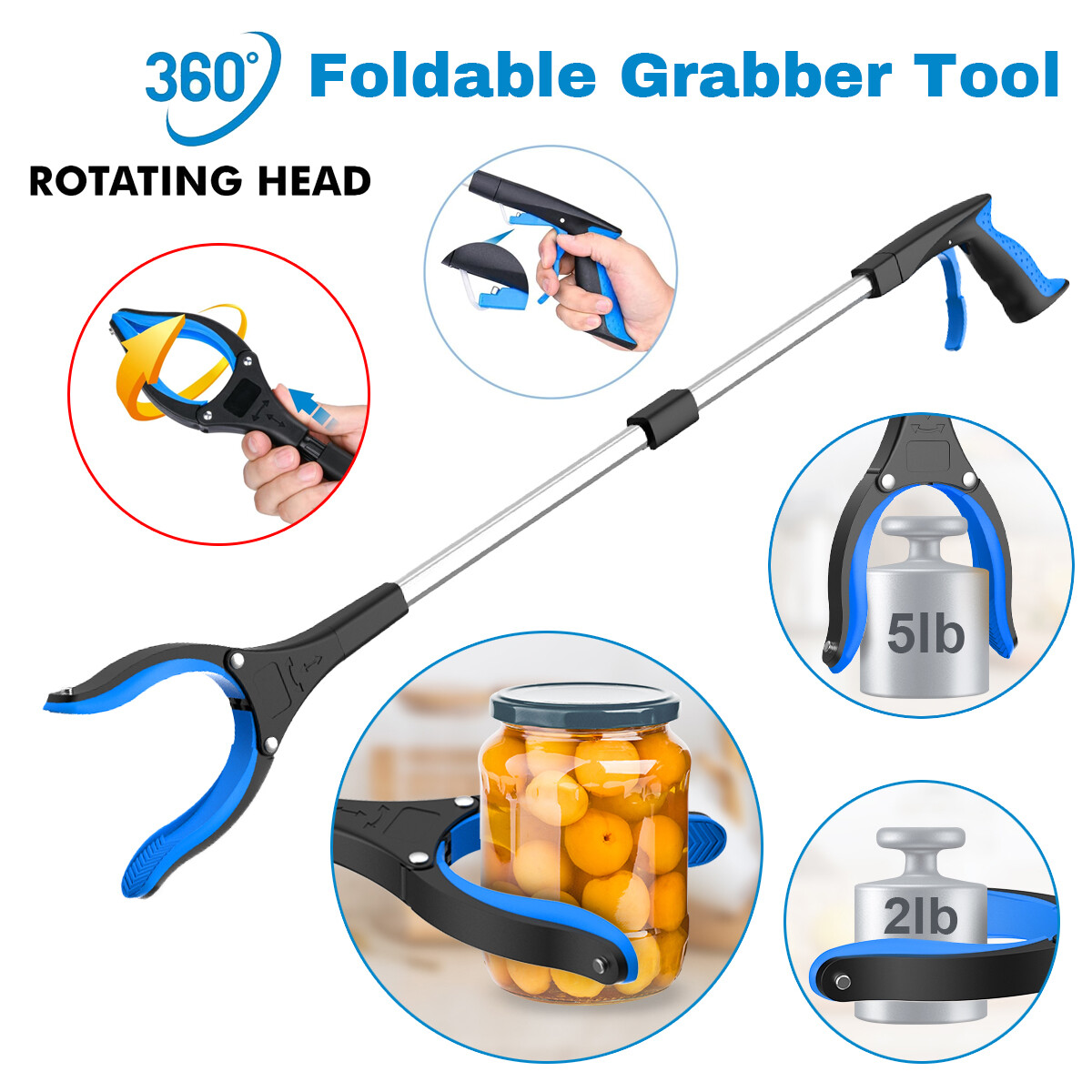 Aluminum + ABS + magnet + foldable，32“inchgrabber for the elderly and disabled