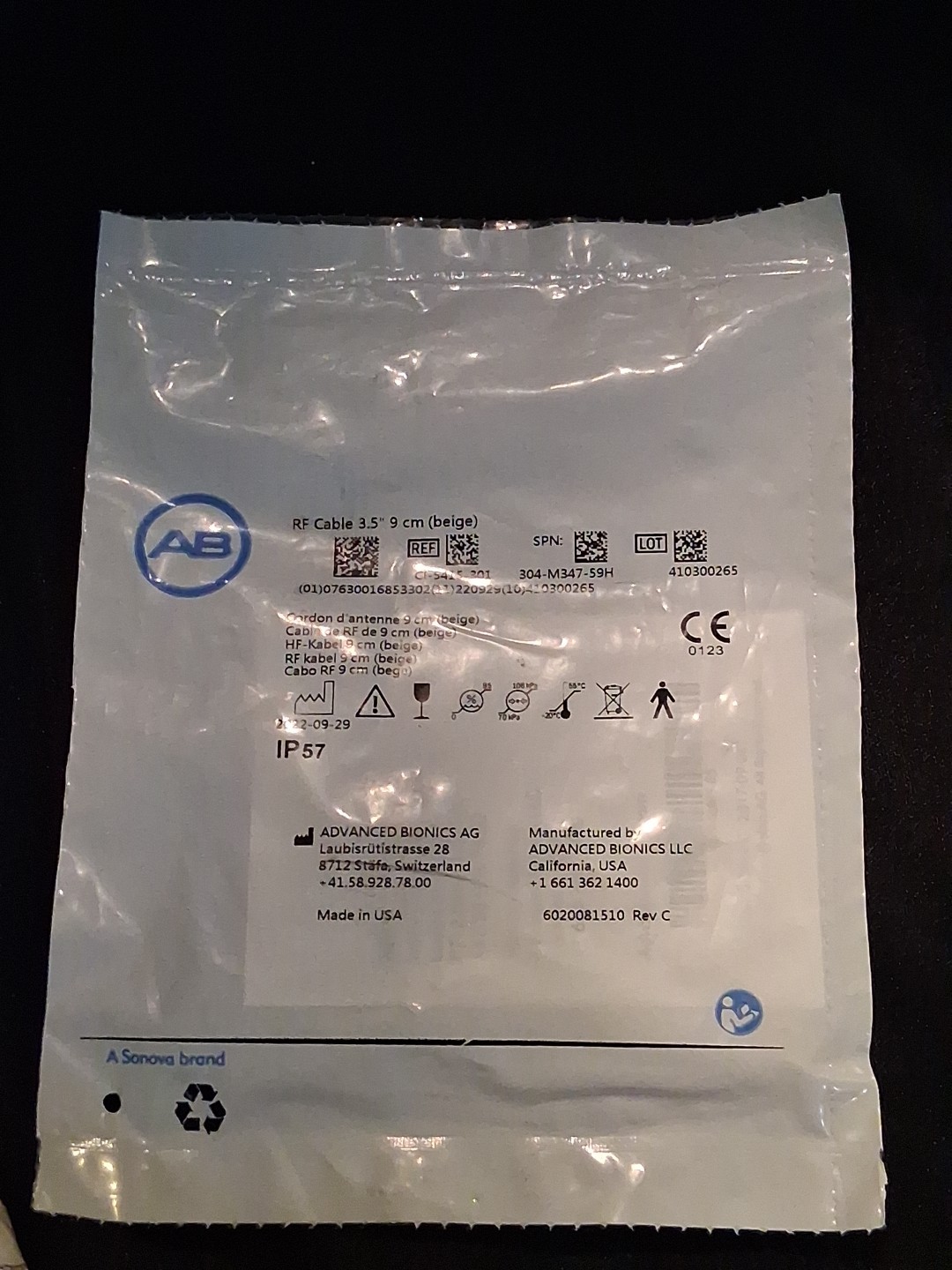 Advanced Bionics RF Cable 3.5″ 9cm Beige