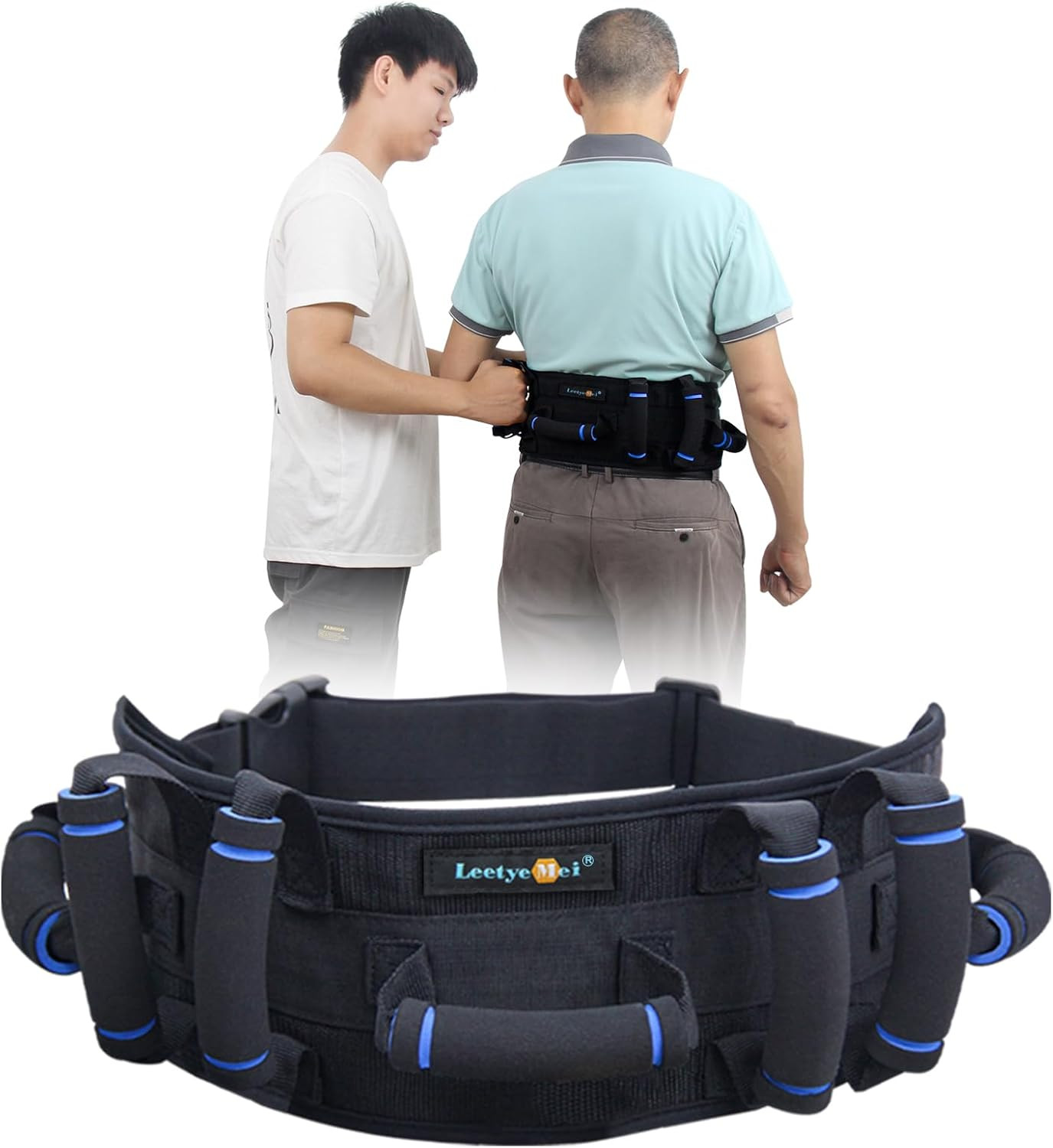 Gait Belts Transfer Belt for Seniors with 7 Handles, Gate Belts Medical for Elde