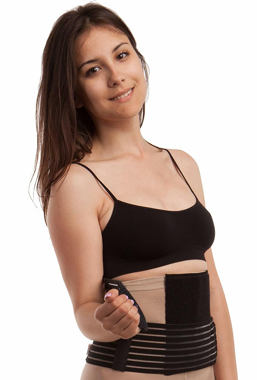 AB-208(W) Breathable Abdominal Light Support Binder (8′ wide) (2X-Large, Black)