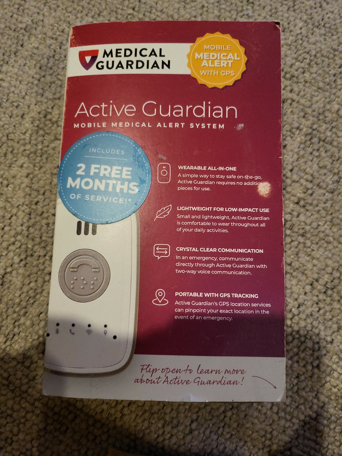 Medical Guardian Active- Mobile Medical Alert System With GPS -White NEW SEALED
