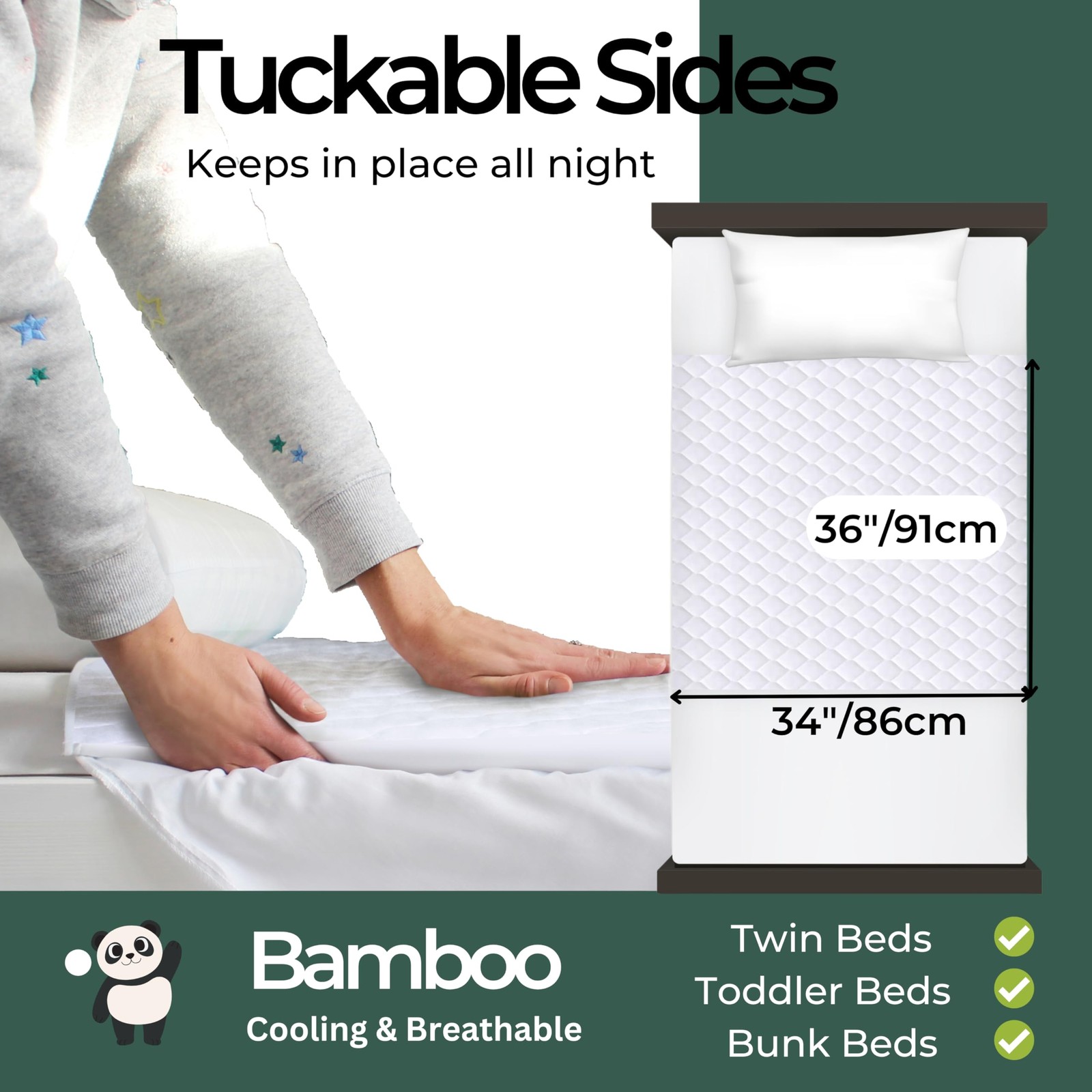 Hygge Sheets®️ Organic Washable Incontinence Bed Pads with Tucks – 100% Water…