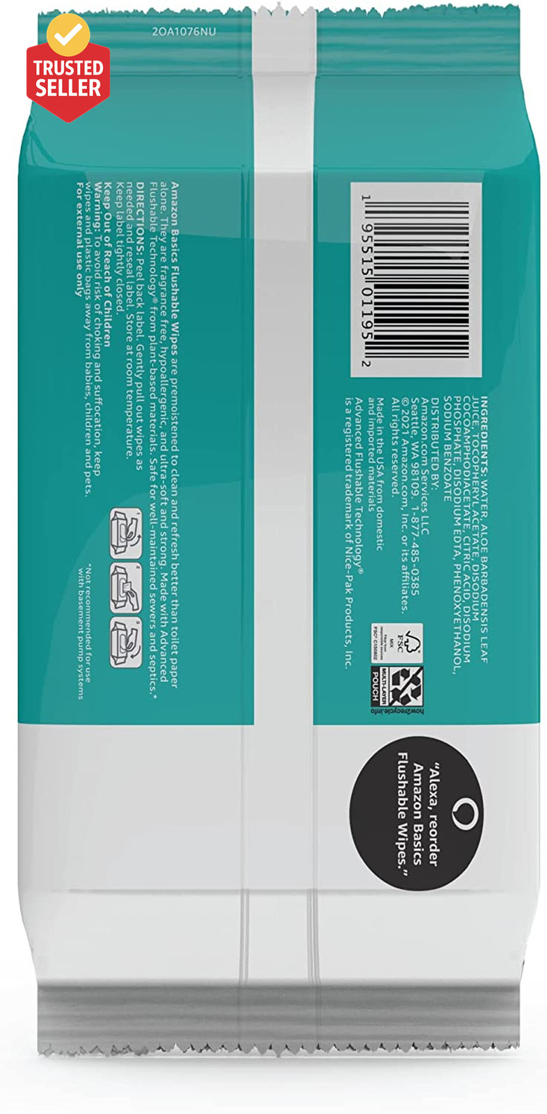 Adult Wet Wipes Flushable Formulated without Fragrance, 126 Count (3 Packs of 42