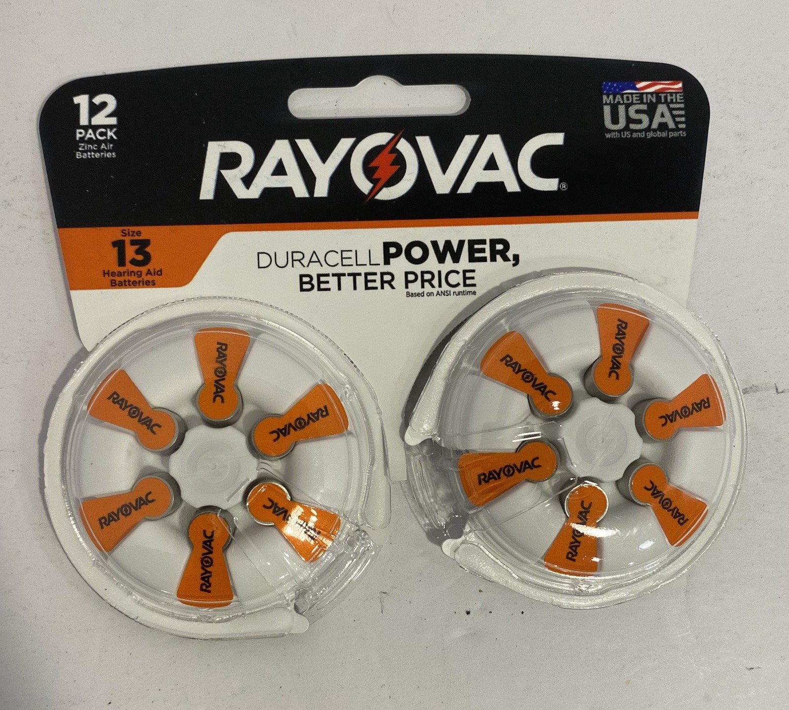 Rayovac Size 13 Zinc Air Hearing Aid Batteries (12-Pack) – Exp. 03/2027