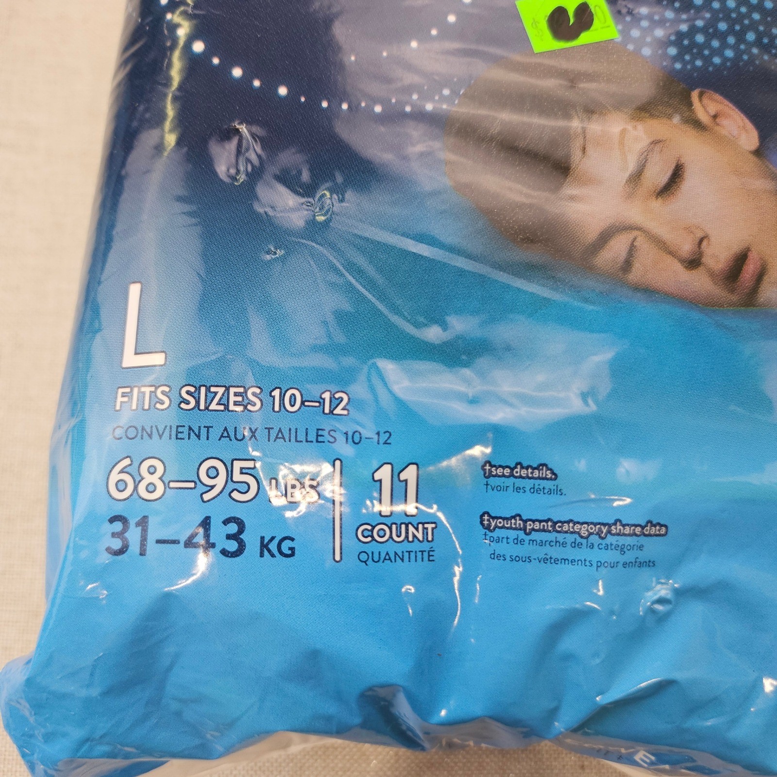 Goodnites Nighttime Underwear Boys Large 10-12 Blue 22ct Bedwetting Pants 2 Pack