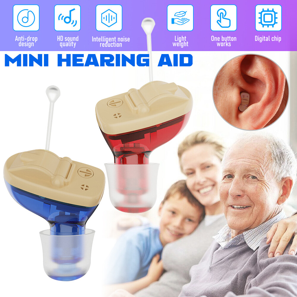 Mini ITE Digital Invisible Hearing Aids Sound Voice Amplifier Enhancer Portable