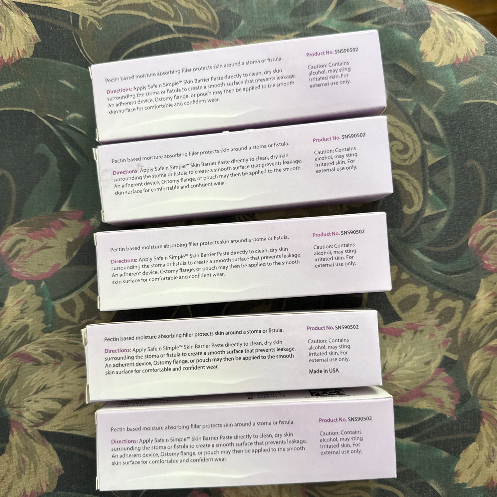 5 Skin Barrier Paste Safe N Simple. Pectin Based – 2 oz SNS90502. Pack of 5. New