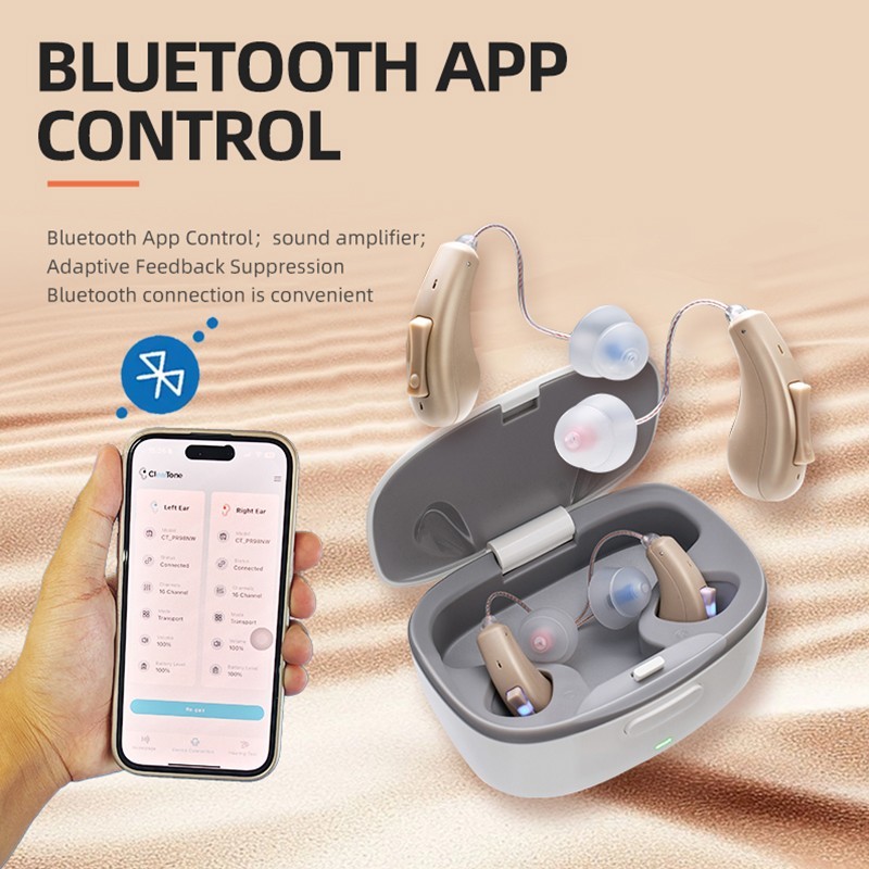 RIC Hearing Aids Rechargeable Bluetooth-With Phone App Hearing Test Digital OTC