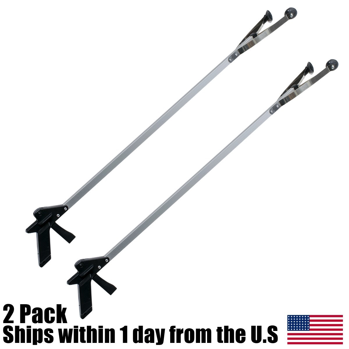2PK 40″ Lightweight Reacher Grabber Pick Up Tool Reaching Aid w/ Suction Cup End